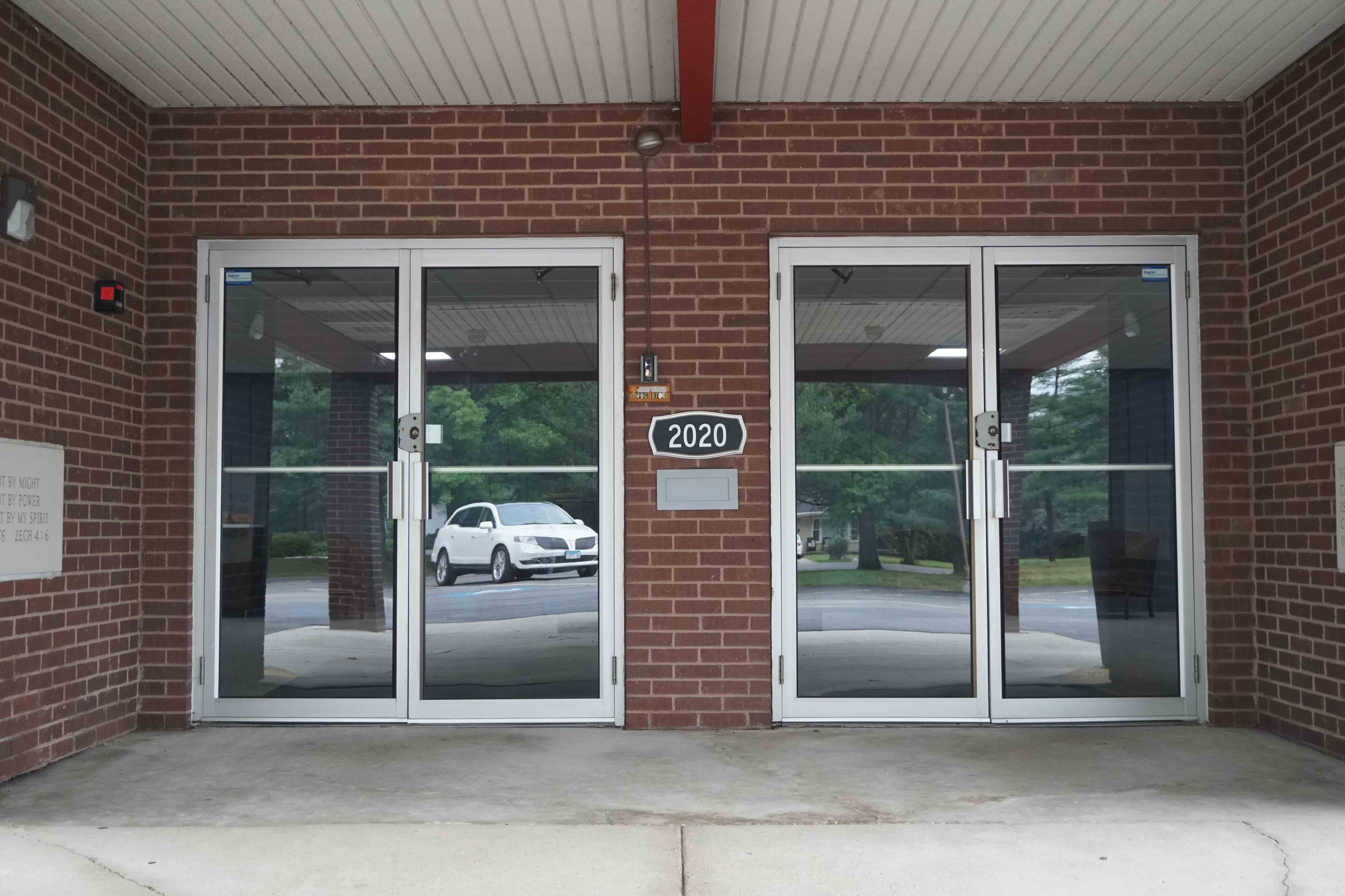 Lombard CR Church Front Doors Head On